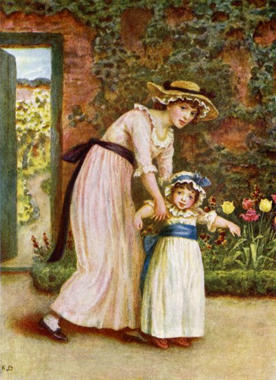 Two Girls in a Garden by Kate Greenaway